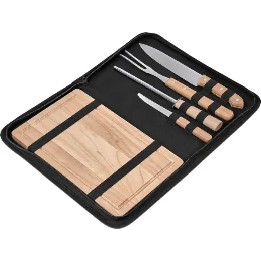 Brenton 5-Piece Braai & Carving Set Bag Open